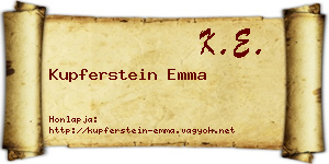 Kupferstein Emma névjegykártya